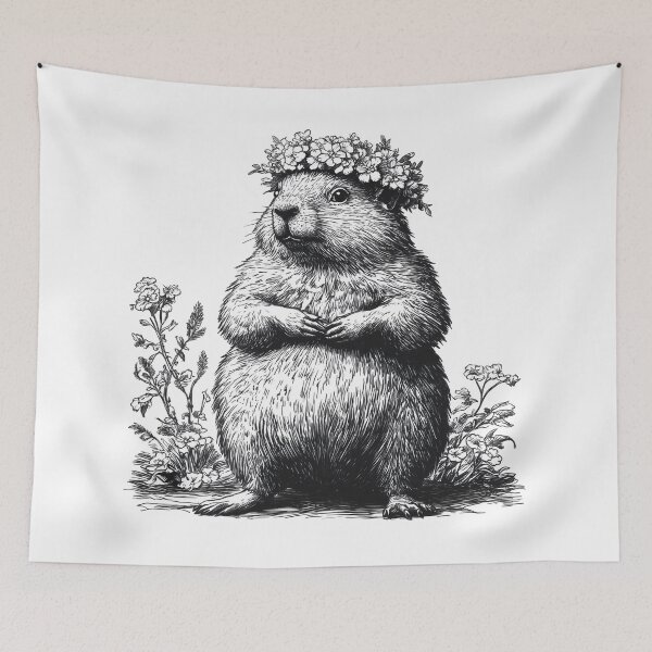 Item preview, Woodchuck Wearing A Flower Crown designed and sold by mirror circus.