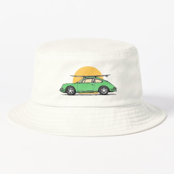 Item preview, Vintage Green Porsche 911 964 summer surfs up illustration designed and sold by blackdogshop.
