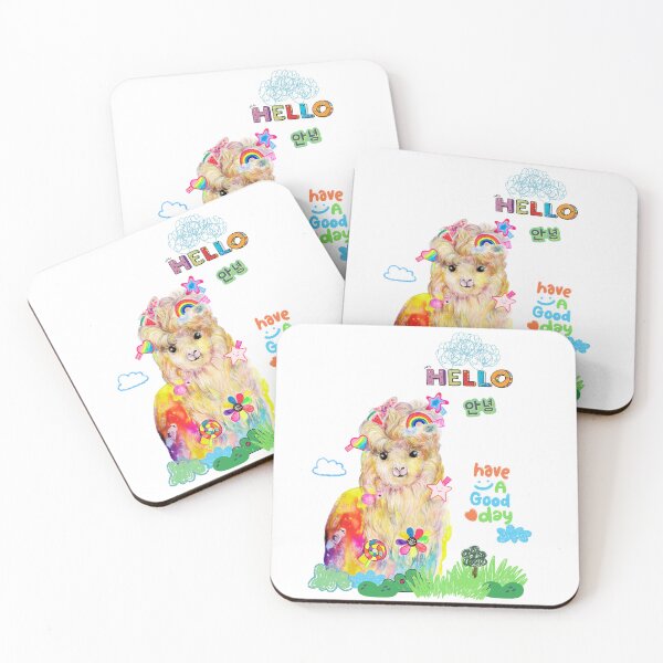 Item preview, Adorable Happy Alpaca - Have a Good Day Colorful Hand-drawn Art Print & Stationary  designed and sold by binnakimart.