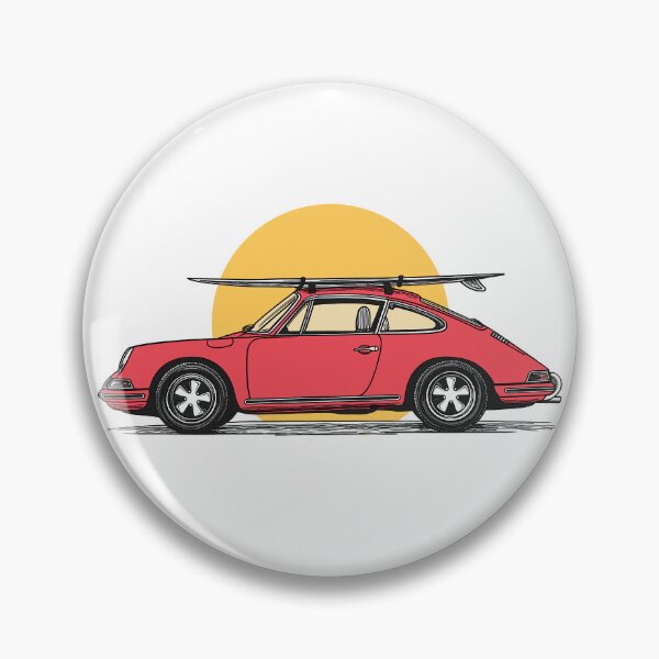 Item preview, Vintage Red Porsche 911 964 summer surfs up illustration designed and sold by blackdogshop.