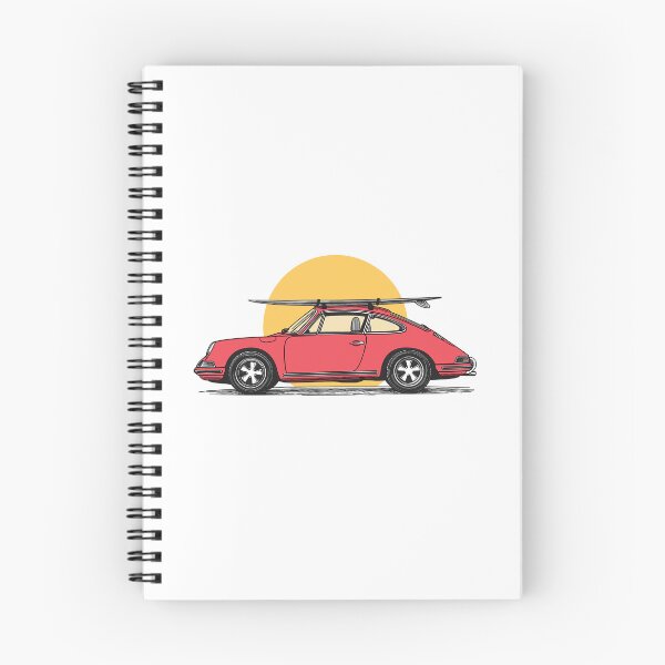 Artikelvorschau, Vintage rot Porsche 911 964 Sommer surft bis Abbildung entworfen und verkauft von blackdogshop.