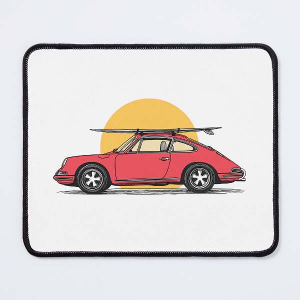 Item preview, Vintage Red Porsche 911 964 summer surfs up illustration designed and sold by blackdogshop.