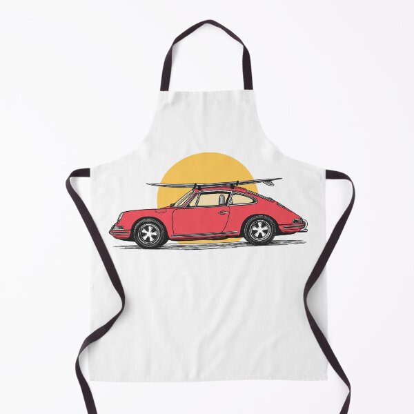 Item preview, Vintage Red Porsche 911 964 summer surfs up illustration designed and sold by blackdogshop.