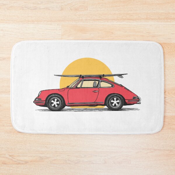 Item preview, Vintage Red Porsche 911 964 summer surfs up illustration designed and sold by blackdogshop.