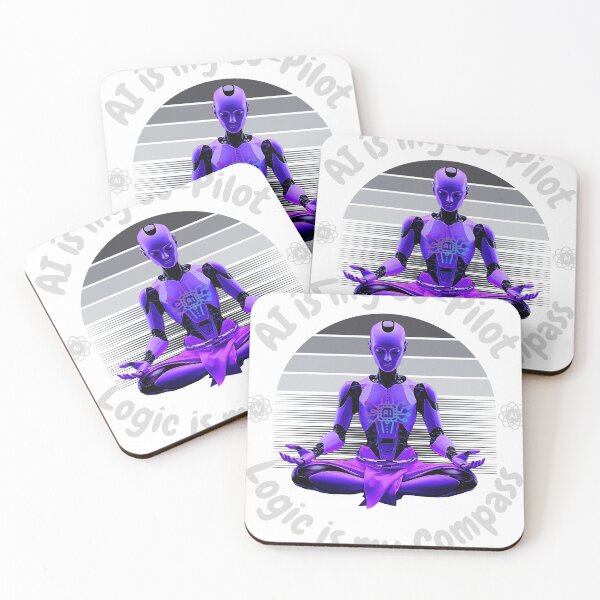 Item preview, AI is My Co-Pilot, Logic is My Compass | Futuristic AI Tech Robot Monk Meditating Design designed and sold by VZCreativeLab.