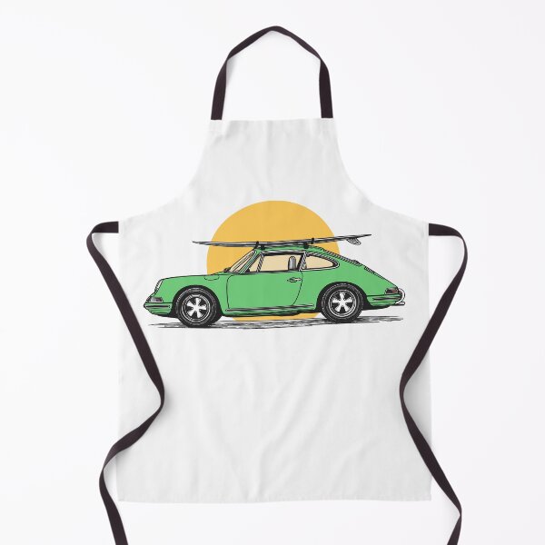 Item preview, Vintage Green Porsche 911 964 summer surfs up illustration designed and sold by blackdogshop.
