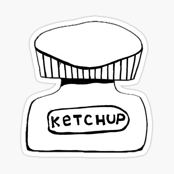 Item preview, Abstract Ketchup Bottle Black and White Drawing designed and sold by Vika Lysa Illustration Studio.