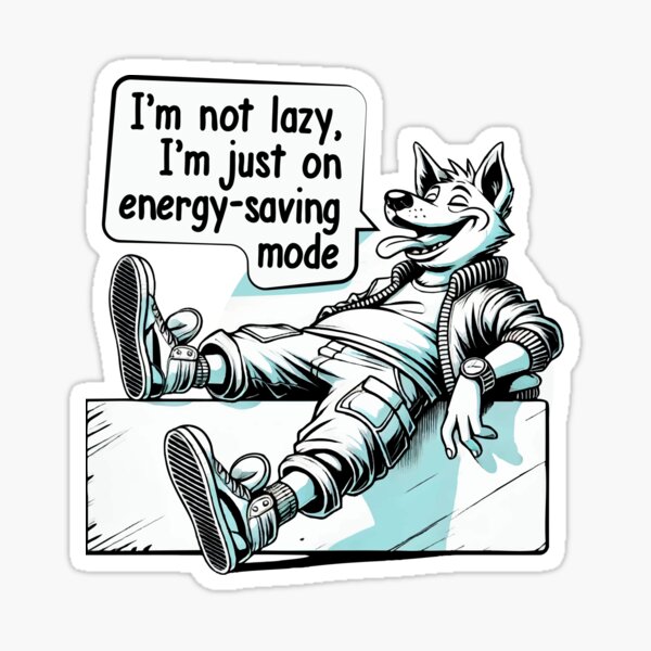 Item preview, Energy-Saving Mode - Funny Sticker for Lazy People designed and sold by krisssuarez.