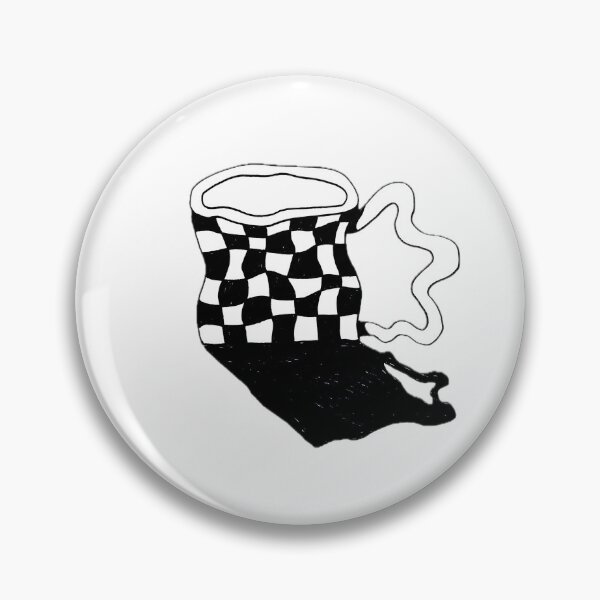 Item preview, Warped Abstract Checkered Coffee Mug Handdrawn Illustration designed and sold by Vika Lysa Illustration Studio.