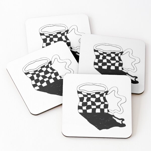 Item preview, Warped Abstract Checkered Coffee Mug Handdrawn Illustration designed and sold by Vika Lysa Illustration Studio.