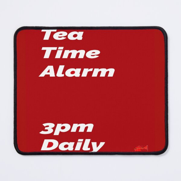 Item preview, Tea Time Alarm - red square designed and sold by designbywhacky.