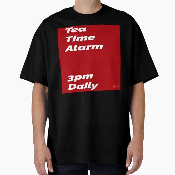 Item preview, Tea Time Alarm - red square designed and sold by designbywhacky.