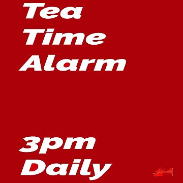 Artwork thumbnail, Tea Time Alarm - red square by designbywhacky
