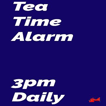 Artwork thumbnail, Tea Time Alarm - blue square by designbywhacky