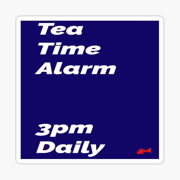 Item preview, Tea Time Alarm - blue square designed and sold by designbywhacky.