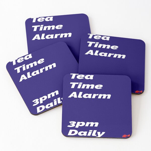 Item preview, Tea Time Alarm - blue square designed and sold by designbywhacky.