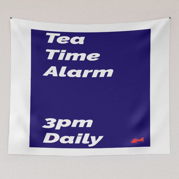 Item preview, Tea Time Alarm - blue square designed and sold by designbywhacky.