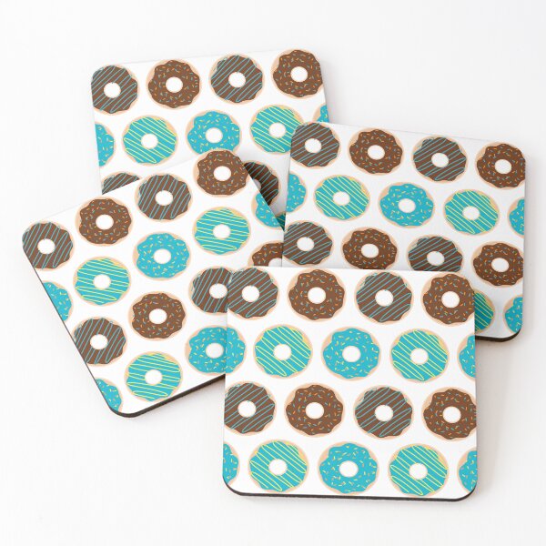 Item preview, Donut Pattern Chocolate and Blue designed and sold by Rosie Rabbit Card Co..