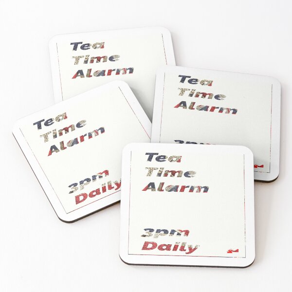 Item preview, Tea Time Alarm - white square designed and sold by designbywhacky.