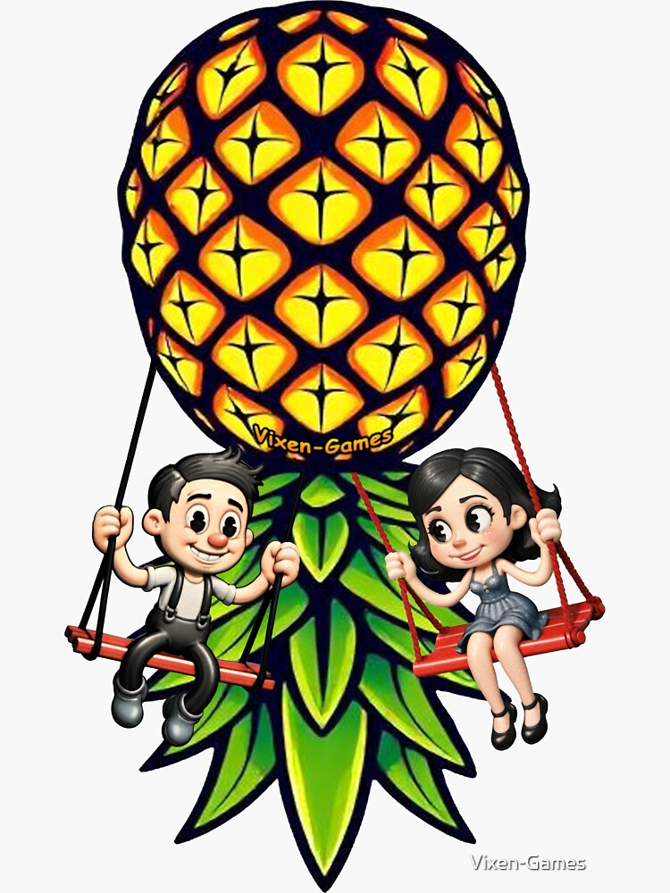 Thumbnail 3 of 3, Sticker, Cutie Patootie Swinger Pineapple Couple designed and sold by Vixen-Games.