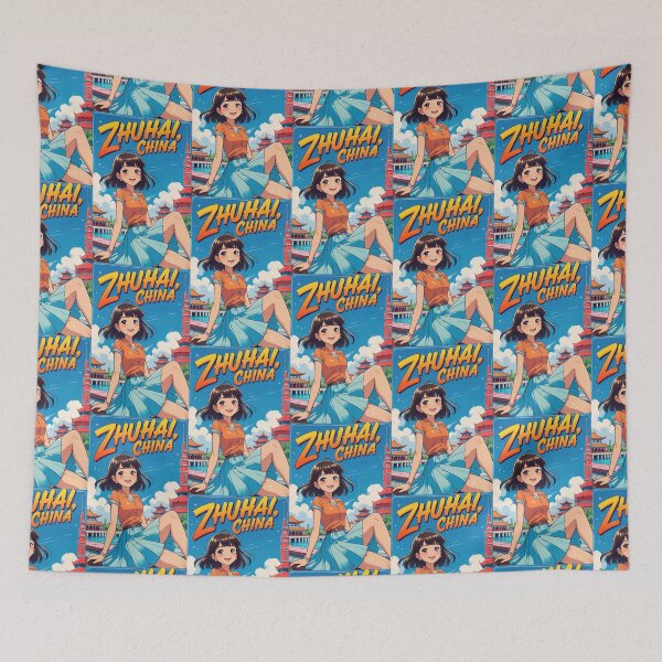 Item preview, Cute Retro Anime Girl Zhuhai China 80s Vintage Travel designed and sold by Retro-Anime9.