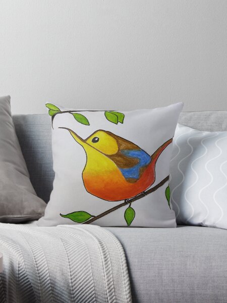 Item preview, Bright bird perched on a branch designed and sold by MyScruffyLittleHeart.