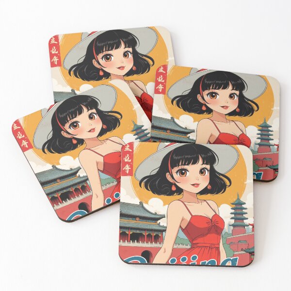 Item preview, Cute Retro Anime Girl Beijing China 80s Vintage Travel designed and sold by Retro-Anime9.