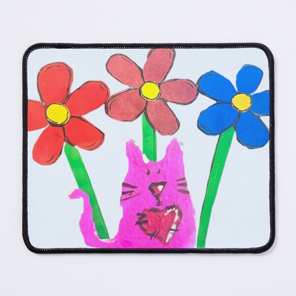 Item preview, Pink cat and flowers designed and sold by Lauracolleen3.