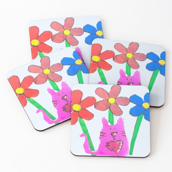Item preview, Pink cat and flowers designed and sold by Lauracolleen3.