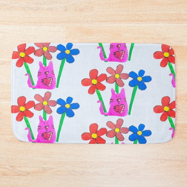 Item preview, Pink cat and flowers designed and sold by Lauracolleen3.