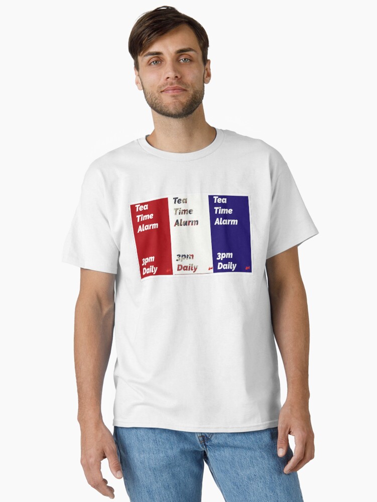 Thumbnail 2 of 7, Classic T-Shirt, Red White and Blue tea alarm designed and sold by bywhacky.