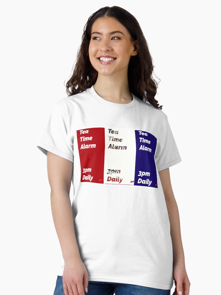 Thumbnail 1 of 7, Classic T-Shirt, Red White and Blue tea alarm designed and sold by bywhacky.