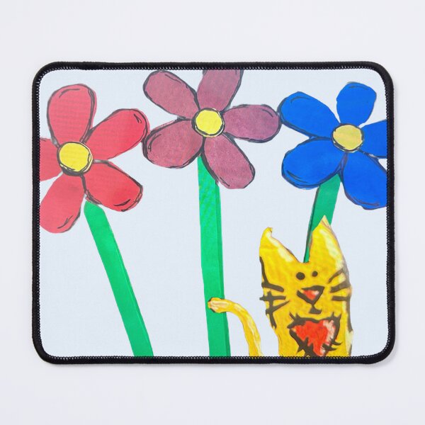 Item preview, Yellow cat and flowers designed and sold by Lauracolleen3.