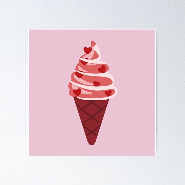 Vista previa del artículo con la obra «Cono de helado con caramelos de amor», diseñado y vendido por AlginaPugachova.