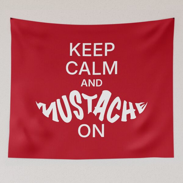 Item preview, Keep Calm and Mustache On - white designed and sold by houseofwray.