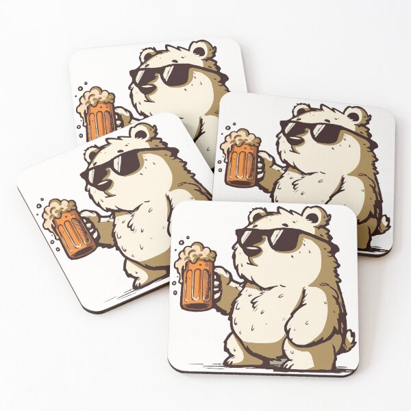 Item preview, Cool Bear with Sunglasses and Beer Mug – Chill and Stylish designed and sold by -DEEWOLF-.