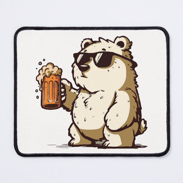 Item preview, Cool Bear with Sunglasses and Beer Mug – Chill and Stylish designed and sold by -DEEWOLF-.