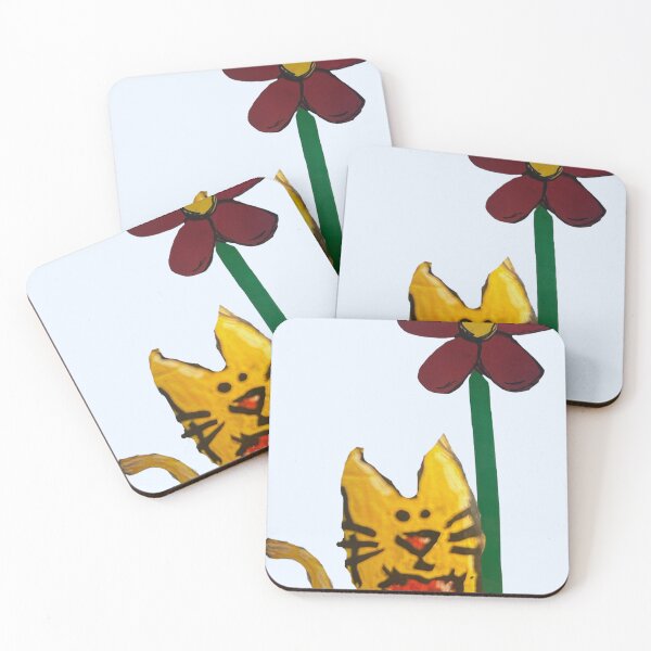 Item preview, Yellow cat and flower  designed and sold by Lauracolleen3.