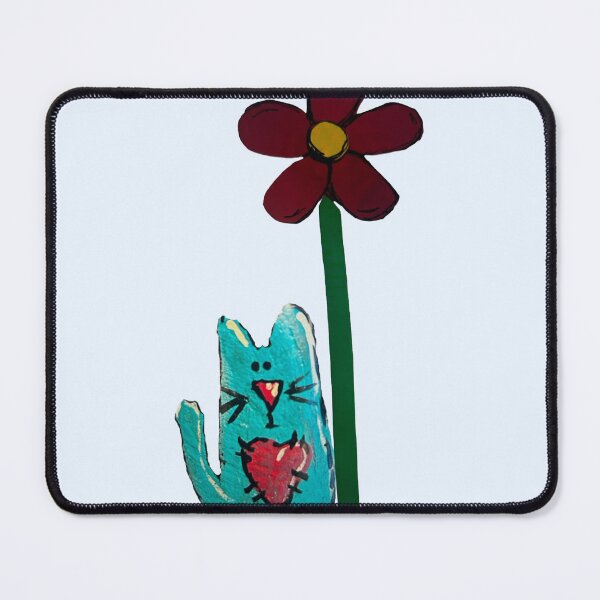 Item preview, Blue cat and flower  designed and sold by Lauracolleen3.
