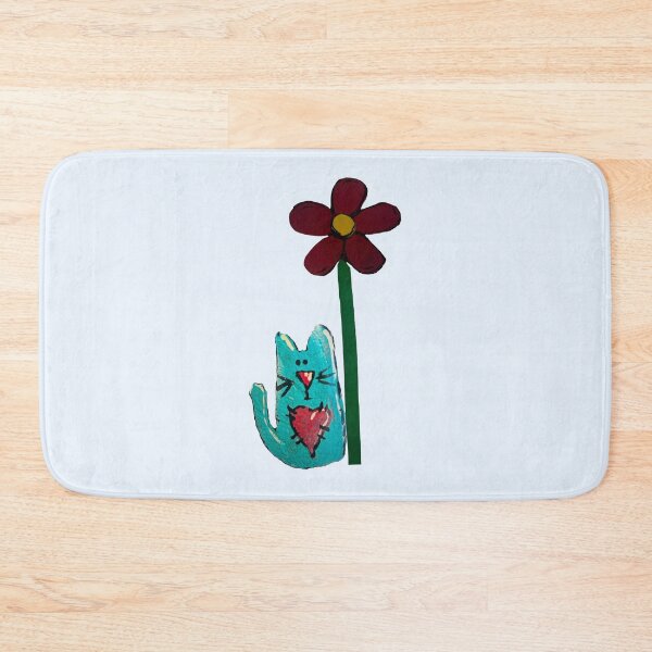 Item preview, Blue cat and flower  designed and sold by Lauracolleen3.