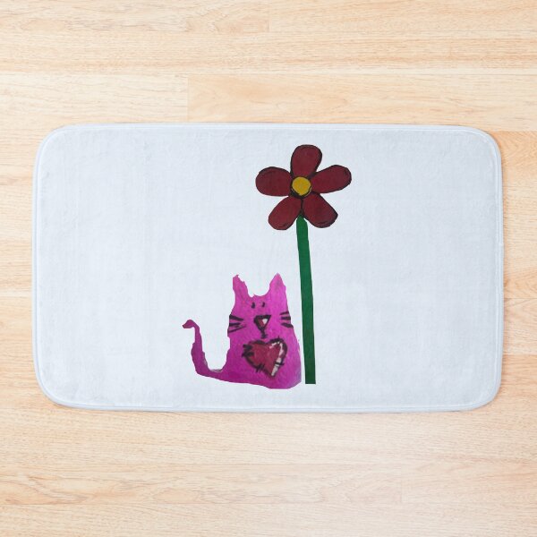 Item preview, Pink cat and flower  designed and sold by Lauracolleen3.