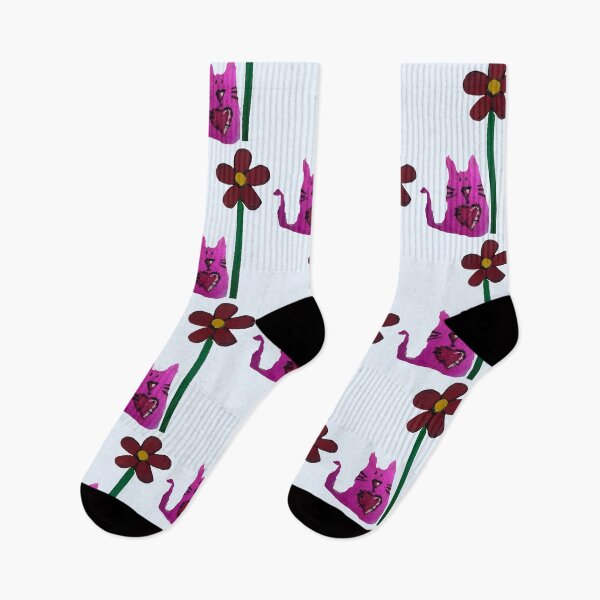 Item preview, Pink cat and flower  designed and sold by Lauracolleen3.