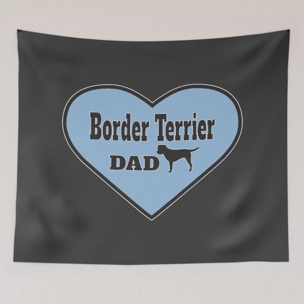 Item preview, Border Terrier Dad with Dog Silhouette - Blue Without #btposse Hashtag designed and sold by MoePark.