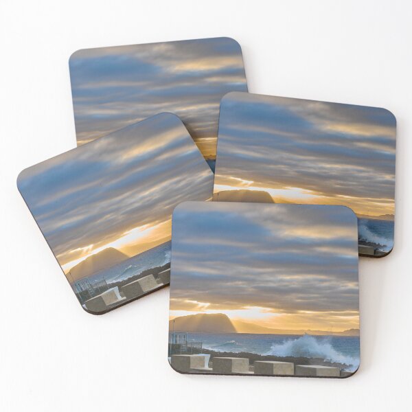 Item preview, Beautiful Orange Sunset With Blue Sky And Crashing Waves designed and sold by lessplay.