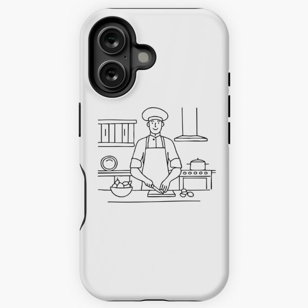 Aperçu de l'œuvre Chef hachant des ingrédients dans une cuisine avec des appareils en acier inoxydable et des armoires en bois créée et vendue par rasagamastore.