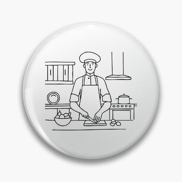 Item preview, Chef chopping ingredients in a kitchen with stainless steel appliances and wooden cabinets designed and sold by rasagamastore.