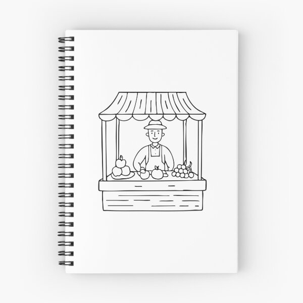 Item preview, Fruit vendor offering a variety of fresh fruits to customer at kiosk stall designed and sold by rasagamastore.