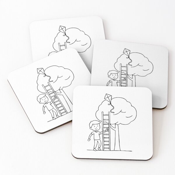 Item preview, A boy climbing a ladder to retrieve a kite that stuck in a tree designed and sold by rasagamastore.