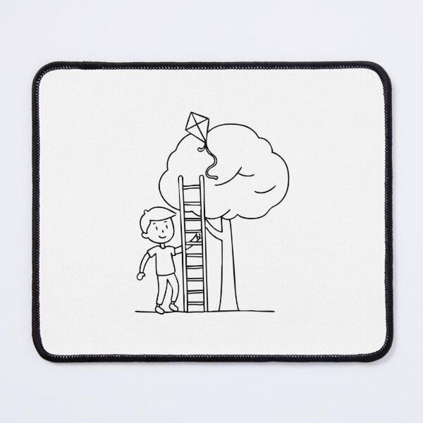 Item preview, A boy climbing a ladder to retrieve a kite that stuck in a tree designed and sold by rasagamastore.