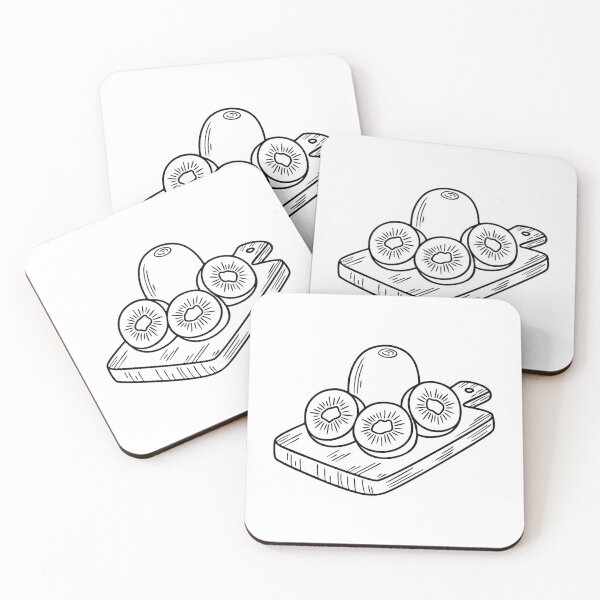Item preview, Sliced kiwi fruit arranged on a wooden cutting board designed and sold by rasagamastore.